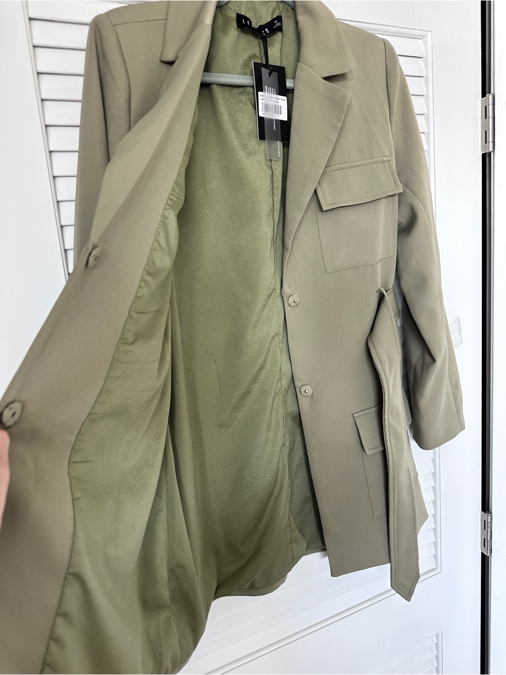 NWT Lioness Olive Green Belted Utility BlazerDress Size M - Picture 15 of 16